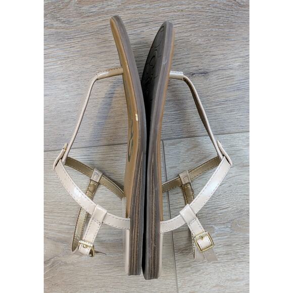 Circus Sam Edelman Cayden T-Strap Slingback Thong Sandals Sz 7.5 Nude Beige Buff - Picture 6 of 10